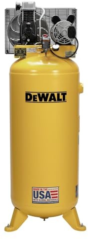 DEWALT 60 Gallon Vertical Air Compressor, Stationary, 3.7 HP, 175 Max PSI, Oil Lubricated, ASME Tank, Industrial-Grade Performance for Reliable Use in Workshop or Garage