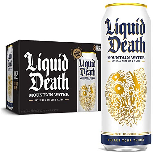 Liquid Death Mountain Water, 568 ml, Tallboys (8er-Pack)