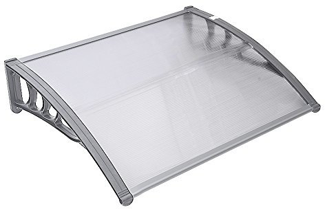 Window Treatments Door Canopy Awning Shelter Roof Front Back Porch Outdoor Shade Canopies (82X100CM, Grey)