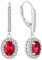 YL Damen Ohrhänger 925 Sterling Silber Juli Geburtsstein Rubin Oval Ohrringe
