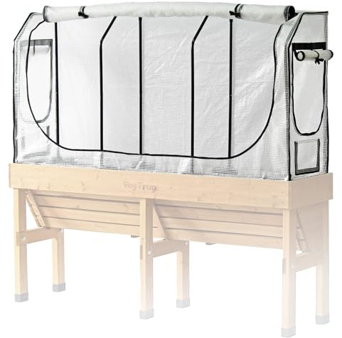 VegTrug® Gewächshausaufsatz Wall Hugger - Hochbeet Abdeckung mit Micro-Net-Funktion & PE-Folie - Frühbeet Aufsatz für Pflanzkasten - 179,5x41,5x90 cm