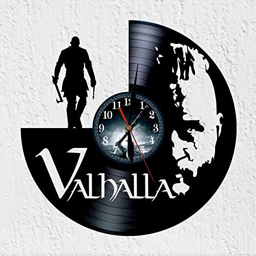 VINY WOODY Clock New Nordic Culture Viking Warrior Wall Decoration Vinyl Record Clock Original Gift