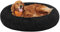 Feandrea Hundebett flauschig, Katzenbett, Donut Kissen, waschbar, Polsterung in der Mitte herausnehmbar, Langer Plüsch, 120 cm Durchmesser, tintenschwarz PGW043B01