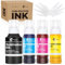 Hiipoo Bouteilles rechargeables d'encre par sublimation compatibles avec imprimantes à jet d'encre ET2400 ET2720 ET2760 ET2750 ET4800 ET-2800 ET-2803 ET-2850