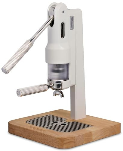 SUPERKOP Espresso & Coffee Maker, Manual Espresso Tool & Machine - Portable, Maintenance Free, Retro Stylish Design, Commercial & Home Purposes - 18 gr Espresso Capacity, Non-Electric - White