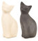 Logbuch-Verlag 2 Katzen Figuren Deko Geschenk Geburtstag schwarz beige Keramik Katzendeko für Katzenbesitzer 22 cm
