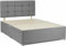 BEDS PLANET King Size Bed Frame, Grey Chenille Fabric Divan Bed Frame with 20 Inches High Cube Headboard, Bed Base with 2 Storage Drawers (5FT King)