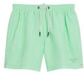 Superdry Herren 15-Zoll Badeshorts aus recyceltem Material mit Print Mintgrün Gestreift L