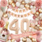 Deko 40 Geburtstag Frauen, Geburtstagsdeko 40, Zahlen Luftballon 40. Geburtstag, 40 Retro Rosa Ballon Girlande mit Girlande Geburtstag, Champagner Ballon, Seidenpapier Pompons für Frauen Party Deko