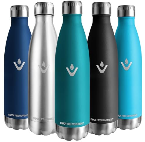 Vikaster Botella agua termica, 1000ml Botella agua acero inoxidable, Mantener 12H Caliente/24 Frío, Termo Sin BPA, Botella termica Niños, Adultos, Deporte, Oficina, Exteriores
