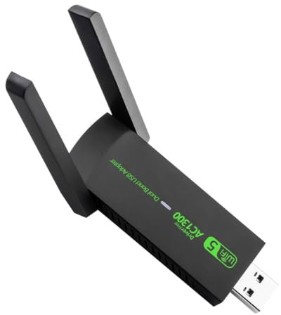 Komdndht 1300Mbps USB WiFi Adapter Dual Band 2.4G 5GHz Wireless Dongle Signal Receiver for PC/Laptop Win 7/8/10/11 Driver Free, Easy to Use Fine Workmanship