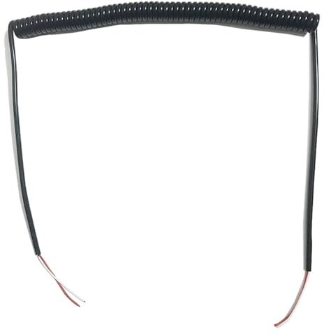 Cavo a molla telescopico, cavo a molla, cavo elettrico a spirale a 2 conduttori da 0,3 mm2, cavo a molla quadrato da 0,3 mm, 22 AWG, allungabile da 1 metro, cavo di alimentazione nero da 2 metri, filo