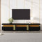 Sweiko Armoire TV moderne 200 x 40 x 42 cm avec 3 tiroirs - Armoire basse de salon avec texture marbre pour téléviseur jusqu'à 90 (noir)