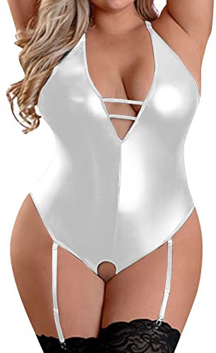 BMKKTOP Dessous Set sexy Slip verstellbar Schwangere Set Dessous Damen sexy unterwäsche Netz Babydoll mini Kleid große größen Babydoll Glitzer Outfit Damen Push up BH schwarz