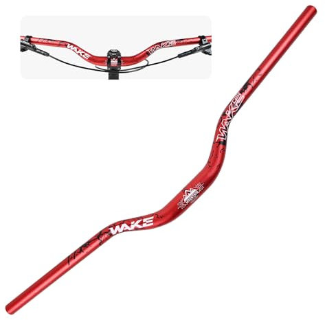 WAKE Fahrrad Lenker 31.8mm*780mm Extra Langer Breiter 55mm Höhe Riser Bar Aluminiumlegierung für Radfahren MTB Mountainbike Rennräder (Rot)