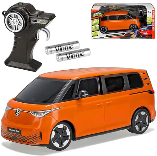 alles-meine.de GmbH Volkwagen ID Buzz Bus Orange Ab 2022 2.4 GHz RC Funkauto - inklusive Akku Batterien - sofort startklar 1/24 Modell Auto mit individiuellem Wunschkennzeichen