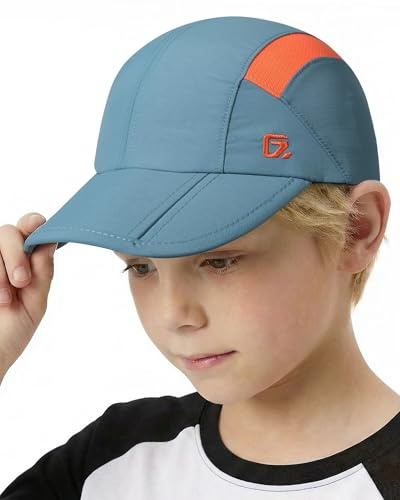GADIEMKENSD Cappello per Bambini, Berretto da Baseball Pieghevole per Bimbi, Protezione Solare UPF50+, Leggero e Traspirante, Adatto per Maschi e Femmine 2-5 Anni, Blu grigiastro