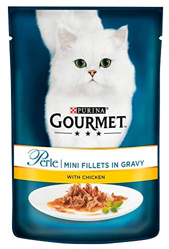 Gourmet Wet Cat Food Perle Mini Fillets Chicken In Gravy 85g (Single Pouch)