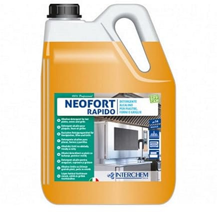 Neofort Rapido detergente alcalino per piastre forni e griglie rimuove grasso carbonizzato rapidamente - Confezione : 2 taniche kg.5,75