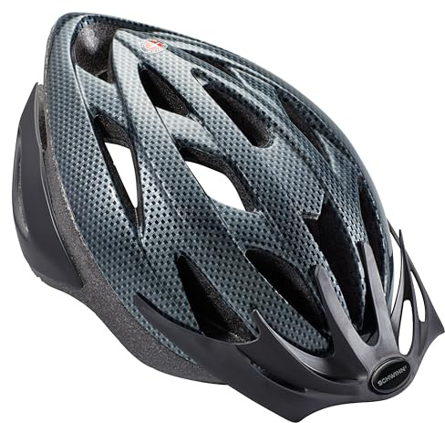 Schwinn Thrasher Helmet for Kids, Carbon, Size 55 - 58 cm, for Kids 8-14, Lightweight Microshell, Adjustable Dial and Straps, Interior Padding, 20 Air Vents, Removable Visor, Helmet for Boys and Girls