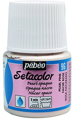 Pebeo - Setacolor - Pintura para Tejidos y Telas opacos- Alta Cobertura - Efecto Perlado - Frasco 45 ml, Perla Rosa