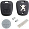 RKFUK® Peugeot DIY Repair Kit - Replacement 2 Button Remote Car Key Fob Case HU83 Blade 2 Micro Switches New Battery for Peugeot 107 207 307 407 106 206 306 406 Keys Fobs Peugeot Cars Vans