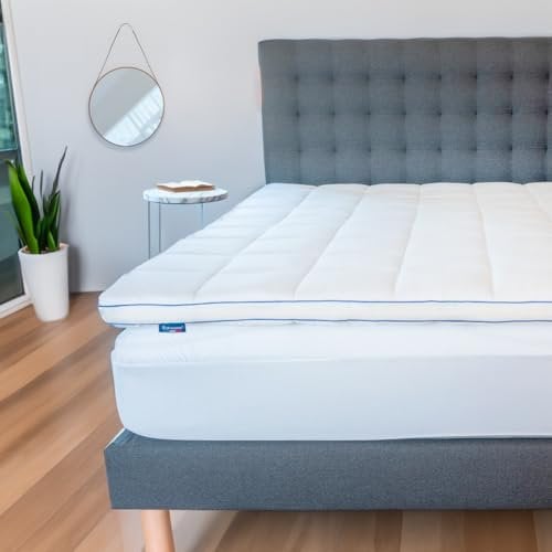 RESTBULLE Surmatelas de Confort Moelleux 140 x 190 cm - Qualité Hôtellerie - Fabriqué en France - Epaisseur Totale de 7cm - Enveloppe Déhoussable et Lavable - Certifié Oeko-Tex