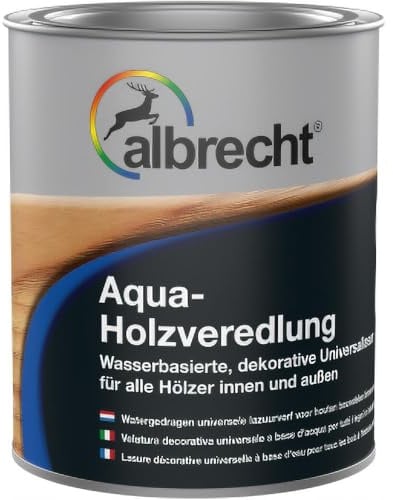 Albrecht Aqua‑Holzveredlung Eiche 750 ml | Wasserbasierte Universallasur | Seidenglänzende Schutz‑ & Dekorlasur | Für Innen & Außen | Blockfest & tropfgehemmt