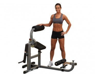 Body-Solid GCAB-360 Bauchtrainer & Rückentrainer mit Gewichten, 50mm (Hantelscheiben Guss (2 Grifflöcher, grau))