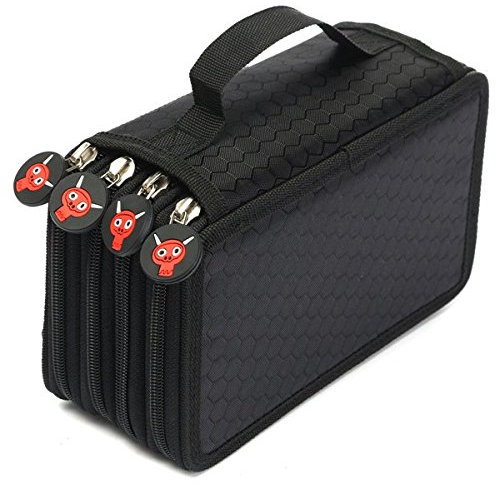 TuToy 72 Löcher 4 Ebenen Stift Bleistift Tasche Stationäre Tasche Tasche Reise Kosmetik Pinsel Make-Up Aufbewahrungsbeutel -Black