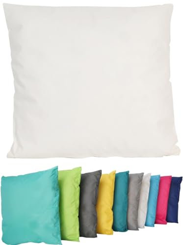 Coen Bakker Outdoor Lounge Kissen 45x45cm Dekokissen Inkl. Füllung Wasserfest Sitzkissen Garten Stuhl Lotus Effekt, Farbe:Elfenbein