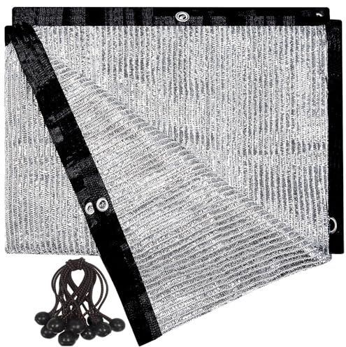 70% Reflective Aluminum Shade Cloth for Garden 10 x 12 FT,Mesh Silver Tarp