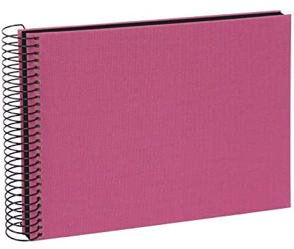 goldbuch 20908 Spiralalbum Bella Vista, Foto Album 24x 17cm, Fotoalbum mit 40 schwarze Seiten, Erinnerungsalbum aus Leinen, Fotobuch für Bilder und Fotos zum Einkleben, Fuchsia