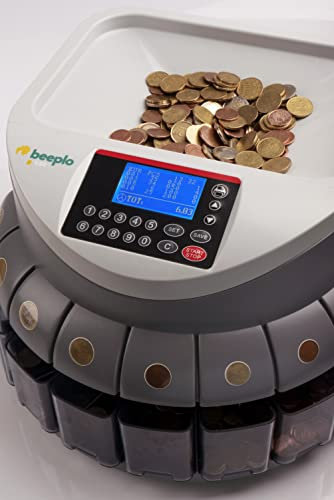 beeplo g550 | Contador y Clasificador de Monedas EUR | Hasta 800 monedas por ciclo | Alta Velocidad | Garantía 4 Años