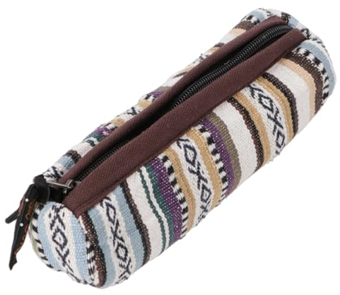 Große Stifttasche Ethno, handgefertigtes Federmäppchen, Utensilo, Modell 6 | Unikat aus Nepal, 100% Baumwolle, vielseitig einsetzbar, einzigartiges Design, ideal für Schreibzeug und Kosmetik.