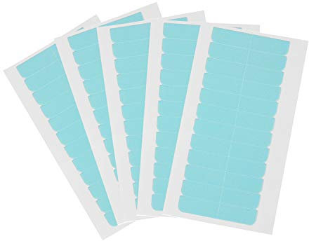 EBANKU 120 Stück Ersatztapes für Tape In Hair Extensions Ersatztapes Klebestreifen Hohe Klebekraft Haar Klebeband für Haarverlängerungen Haareinschlag(Hellblau)