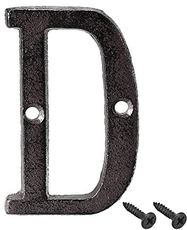 sourcing map House Letter, 3 Inch Cast Iron Letter D for Home Hotel Mailbox Address Sign