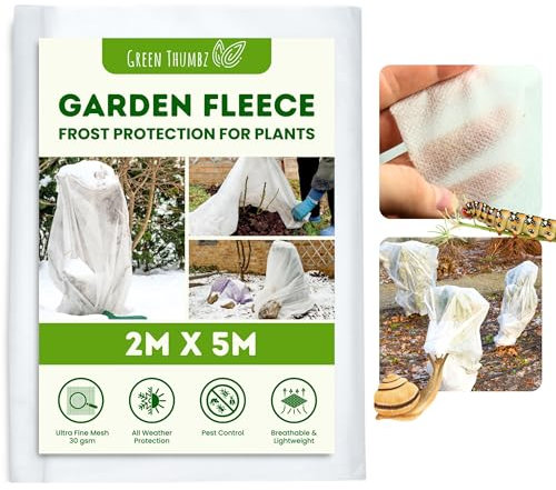 Green Thumbz Manta térmica para Plantas, Malla antiheladas, Protector Plantas heladas, Tela antiheladas para Plantas (2m x 5m)