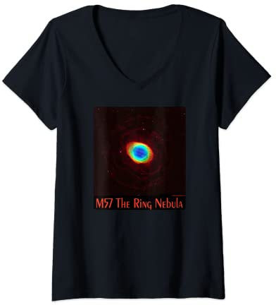 Damen M57 The Ring Nebula Messier Objekt 57 Space Astronomie T-Shirt mit V-Ausschnitt
