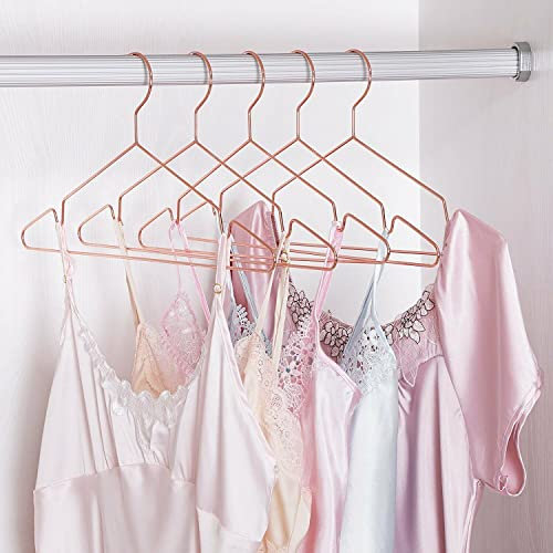 20x Heavy duty metal wire rose gold copper coated wire hangers, space saving suitable for all type of garments