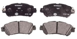 HELLA 8DB 355 040-571 Bremsbeläge - mit akustischer Verschleißwarnung | 8DB 355 040-571, Bremsbelagsatz
