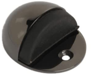 Onyx Hooded Door Stop Black Nickel, Door Stopper, Rubber Bumper to Protect Door, Walls, and Skirting for Internal Use