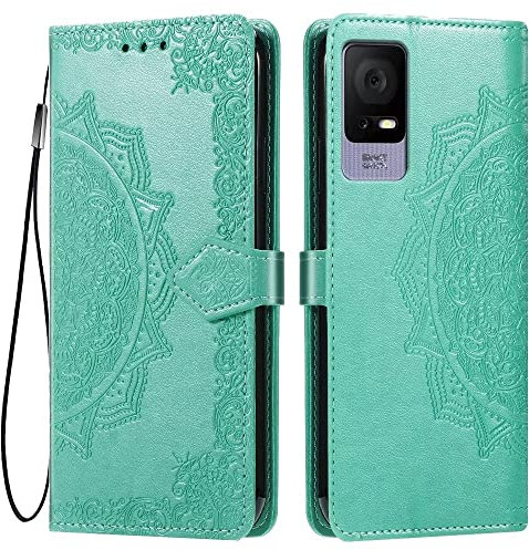 HONLEN Custodia per TCL 406s / TCL 405 / TCL 406 / TCL 408 Cover, (6.6 Inches) Premium PU Pelle Wallet Magnetica Flip Case con Stampata Mandala, 3 Slot Schede, Stand Cover