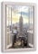Leinwandbild Hochformat Fensterbilck Fenster New York Stadt 120x80 cm | Canvas Leinwand Wandbilder Bilder für Wand Schlafzimmer Wohnzimmer Wandbild Kunstdruck Wand Bild auf Leinwand Aufhängefertig