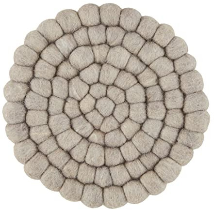 Mud Pie Untersetzer aus Filzwolle, klein, 12,7 x 10,2 cm Durchmesser, groß, 16,5 x 11,4 cm, Taupe