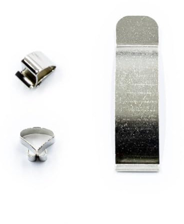 Brio Lot de 6 Pinces sous-Verre Larges Acier 20 mm - Fixation - Accroche - pour Dos Cadre Photo - Tableau - Encadrement - Décoration - Fabriqué en France