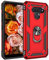 KOUYI Kompatibel mit LG K50S Hülle, Handyhülle Cover TPU Magnetische Bumper Stoßdämpfung Schutzhülle Stoßfest Cover Case mit 360 Grad Drehbar Ringhalter für LG K50S (Rot)