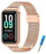 BDIG Ersatzbänder Kompatibel für Amazfit Band 7 Metallbänder, Amazfit Smart Band 7 Armband Edelstahl Verstellbares Strap Ersatzband Zubehör mit Amazfit Band 7