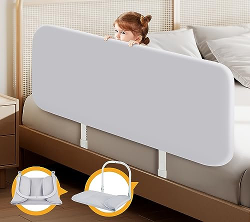 strenkitech Rieles plegables para cama infantil para cuna | Parachoques de viaje y portátil para camas individuales, Queen, Full, King | Fácil de montar, riel lateral seguro para cama para niños