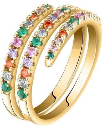 CHRIST Damen-Ring 925er Silber 37 Zirkonia 56, Gold 32025512